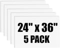 Poster Board 24" x 36", 5 Pack White Corrugated Plastic Board, 3/16 Inches by Unknown