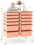 LDAILY 12 Drawer Rolling Storage Cart, Craft Cart Organizer on Wheels w/Metal by LDAILY