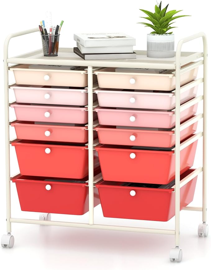 Happygrill 12-Drawer Rolling Storage Cart, Utility Cart by HAPPYGRILL