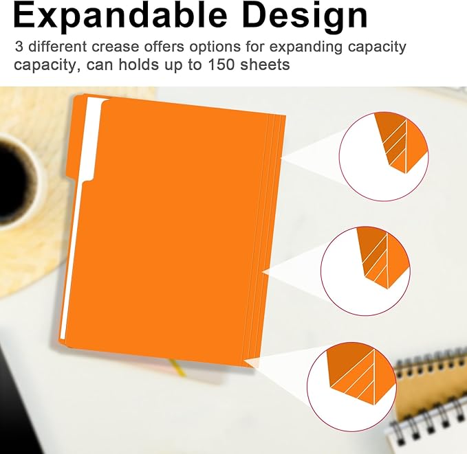 File Folder, RAZCC 100 Pack 1/3 Cut Tab File Folders Letter Size, Folders - Image 5