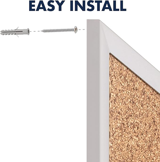 Quartet Cork Board, Bulletin Board, Aluminum Frame - Image 9