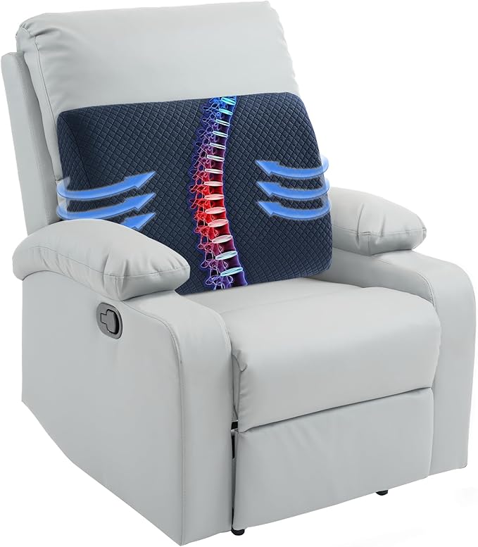 HOMBYS Lumbar Support Pillow for Recliner Chair, Memory Foam Back Support by HOMBYS