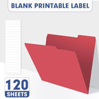 File Folder, PANDRI 120 Pack File Folder, 1/3 Cut Tab, Letter Size, Filing - Image 5