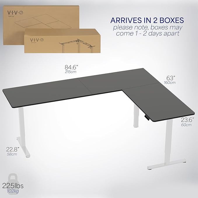 VIVO Electric Corner 84 x 63 inch L-Shaped Standing Desk, Memory Height - Image 5