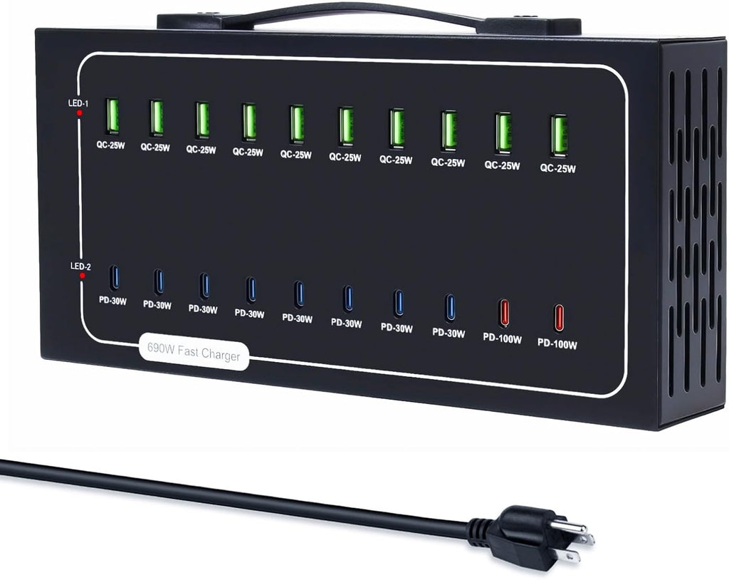 690W USB Charging Station, 20 Port Fast Charging Station