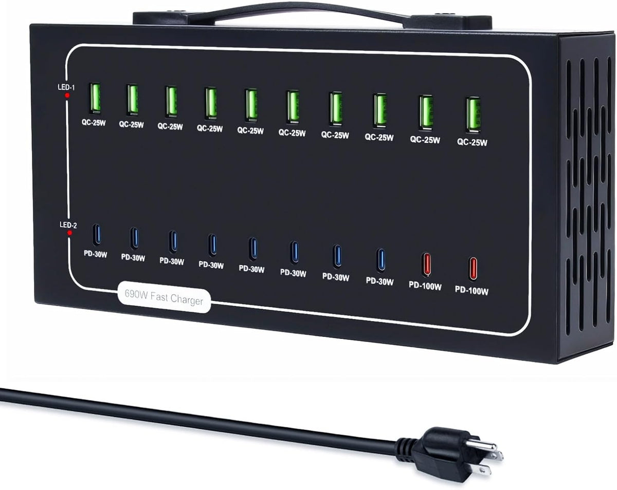 690W USB Charging Station, 20 Port Fast Charging Station