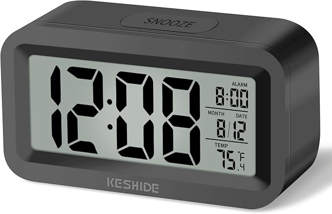 KESHIDE Travel Digital Alarm Clock, Battery Operated by KESHIDE