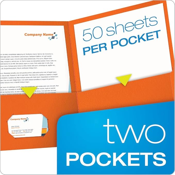 Oxford Twin-Pocket Folders, Textured Paper, Letter Size, Holds 100 Sheets - Image 2