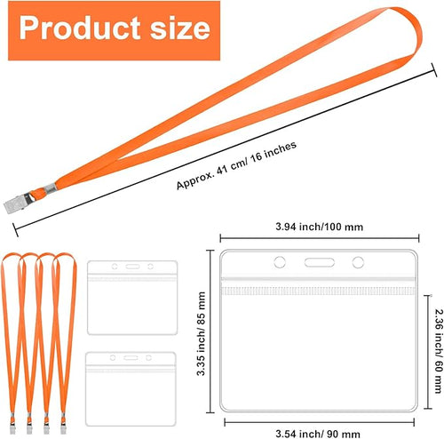 100 Pcs Lanyards for ID Badges and 100 Pcs Clear Name Tag Holders Reusable - Image 2
