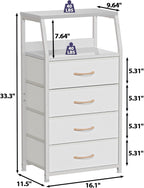 Furnulem Tall 4 Drawers Dresser, Vertical Storage Tower - Image 3