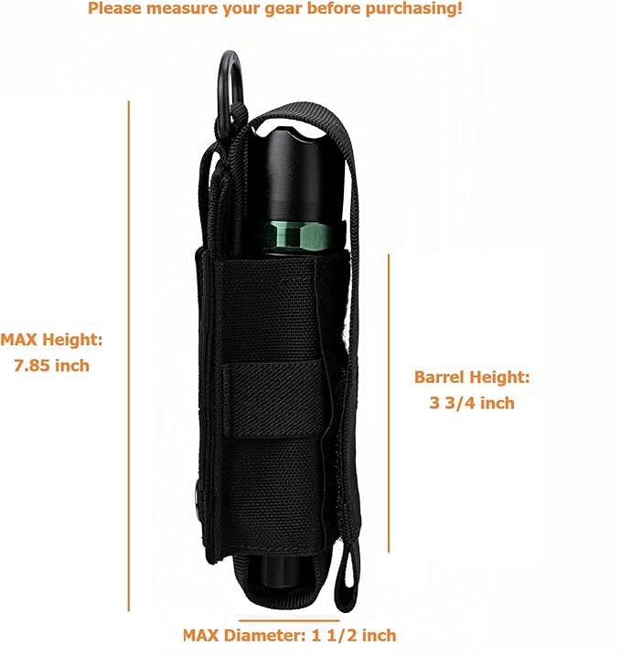 Tactical Flashlight Holster MOLLE Torch Holder MK4 OC/Mace Pepper Spray - Image 2