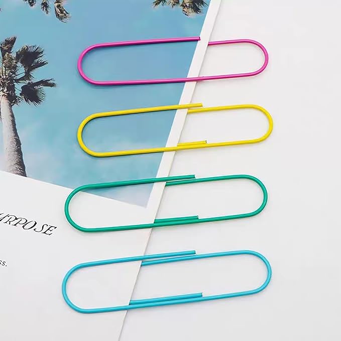 CasaVibe 50 Pack 4 Inches Jumbo Paper Clips, Vinyl Coated Multicolored Extra - Image 9