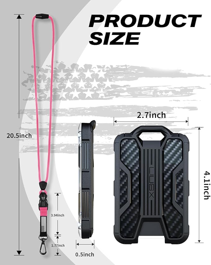 LIUGX Badge Holder with Heavy Duty Breakaway Lanyard, Carbon Fiber-Texture - Image 6