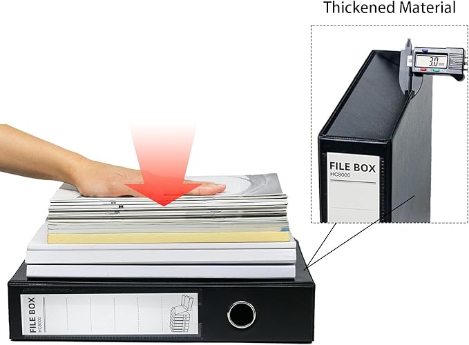 URbantin 6 Pack Foldable A4 Box Files, Plastic Archive Folders, 65mm Spine - Image 4