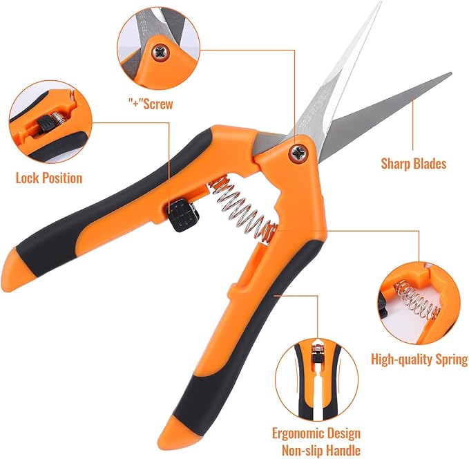 BEoffer 4 Pack Pruning Shears, 6.5 Inch Garden Scissors Gardening Hand Pruning - Image 3