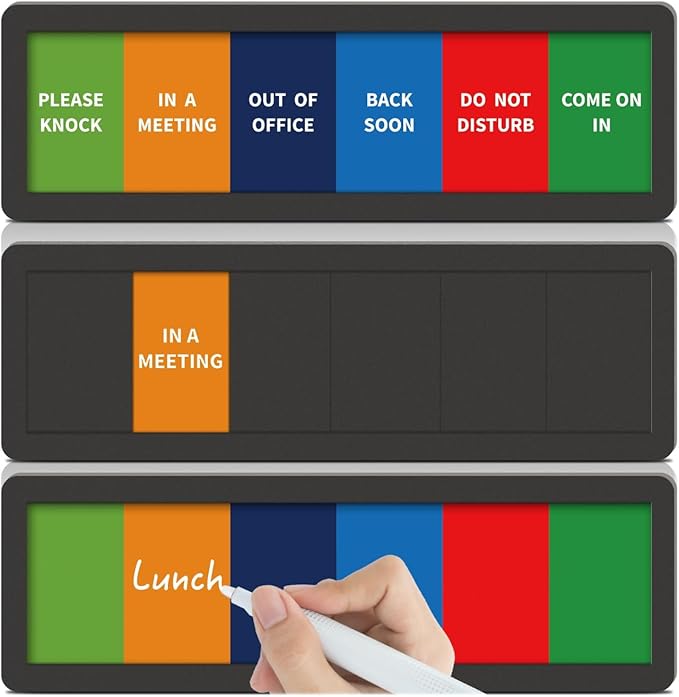 Office Door Signs with 6 Printed Status Options – Do Not Disturb, Out of Office by EliteSign