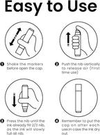 BIGTHUMB 3 Pcs Black Jumbo Permanent Markers: 15mm Wide Tip Thick Acrylic Paint - Image 6