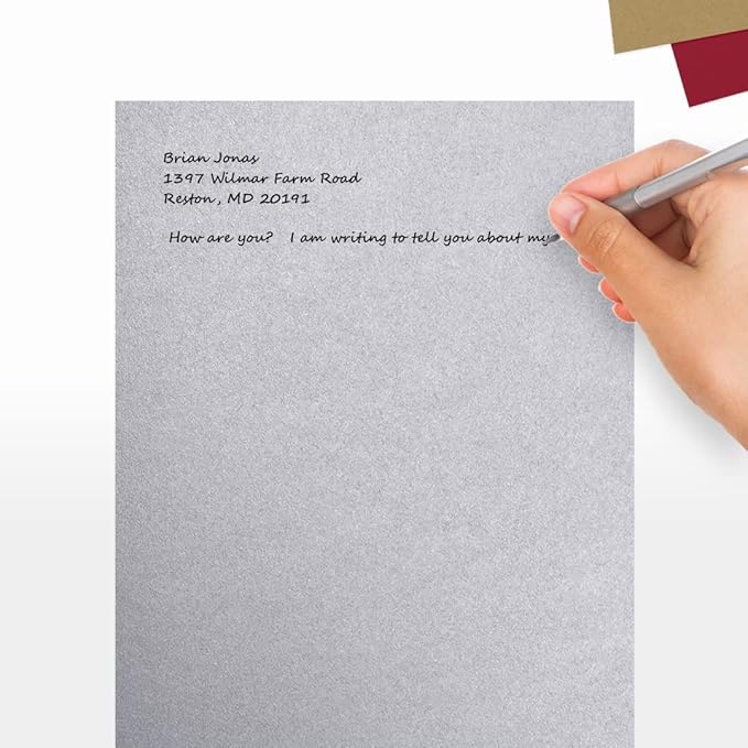 LUXPaper 8.5" x 11" Cardstock | Letter Size | Silver Metallic | 105lb. Cover | - Image 5