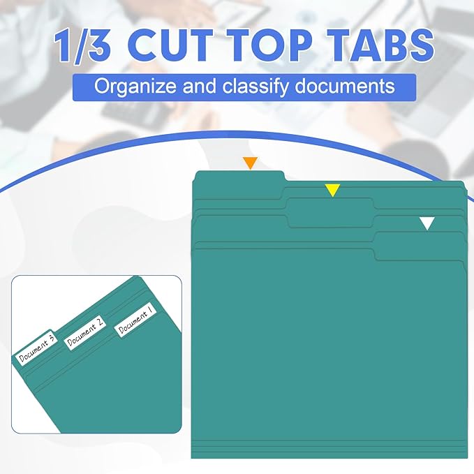 File Folder, HERKKA 30 Pack 1/3 Cut Tab File Folders, File Folders Great - Image 3