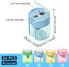 Small Pencil Sharpener for Kids, BOPART 24pcs Colored Pencil Sharpeners Manual - Image 2