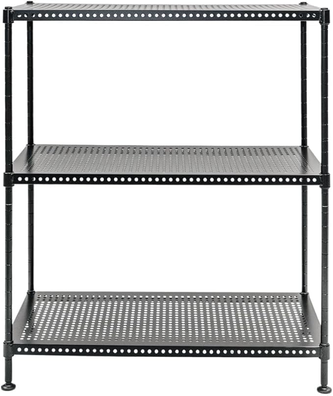 Shelving Inc. 12" d x 24" w x 28" h 3-Tier Perforated Metal Shelving, Standard - Image 3