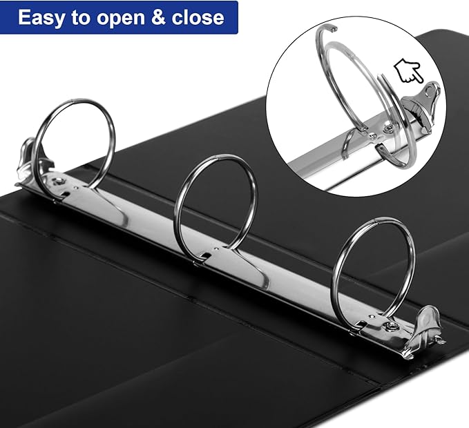 3 Ring Binder 2 Inch, ViVin Sturdy 2"-Round Ring Binder - Image 4