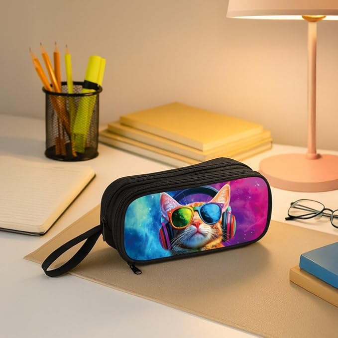 HiGaits Pencil Case for Boys, Durable Pen Box Cat - Image 5