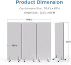MORDEER 70.8" W x 63" H Freestanding Partition Room Dividers, Acoustic Panels - Image 2
