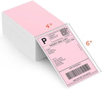 MUNBYN 4"x6" Pink Direct Thermal Shipping Labels, Commercial Grade Permanent by MUNBYN