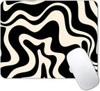 IMAYONDIA Black and White Mouse Pad, Liquid Swirl Retro Mouse Pad, Abstract by IMAYONDIA