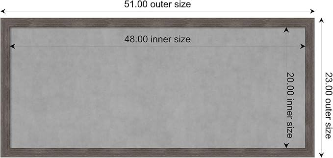 Amanti Art Grey Framed Magnetic Board 23x51 Oversize Vision Board - Image 3