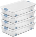 Sterilite 4-Pack Latching Box, Under Bed Storage Bins