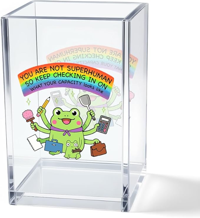 Vgrti You Are Not Superhuman Acrylic Cosmetic Pencil Pen Holder Cup, Boho Cute by Unknown