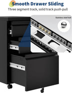 garveehome file cabinet 3-drawer mobile file cabinet with, package contents