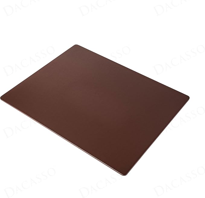 Dacasso 24" x 19" Chocolate Brown Leatherette Luxury Desk Mat Blotter w/Out by Dacasso
