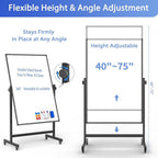 Rolling Whiteboard on Wheels, Double-Sided Magnetic Dry Erase Board - Image 2