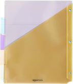 Amazon Basics Tab Dividers for 3 Ring Binder, Two Pocket, Letter Size by AmazonBasics