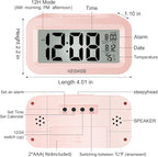KESHIDE Travel Digital Alarm Clock Battery Operated - Image 8