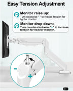 dual monitor arm desk mount fits max 32, front angle view