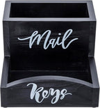 MyGift Urban Modern Mail Holder and Key Organizer Tray in Black Stained Solid - Image 6