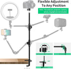 Webcam Stand Camera Mount with Phone Holder & 5/8" Screw, 22in Flexible - Image 3