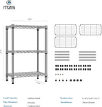 M MZG 750 lbs 3 Tier Shelf Metal Storage Shelves Wire Rack Closet Organizers - Image 3