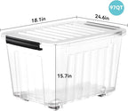 Nazhura 97 Quart Plastic Storage Bin, Stackable and Nestable Storage Boxes - Image 3