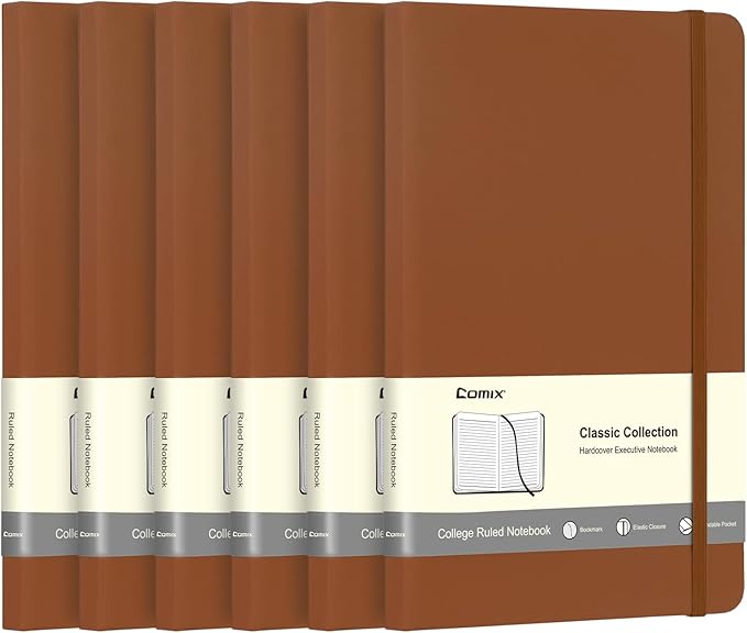 Comix 6 Pack Lined Journal Notebooks by Comix