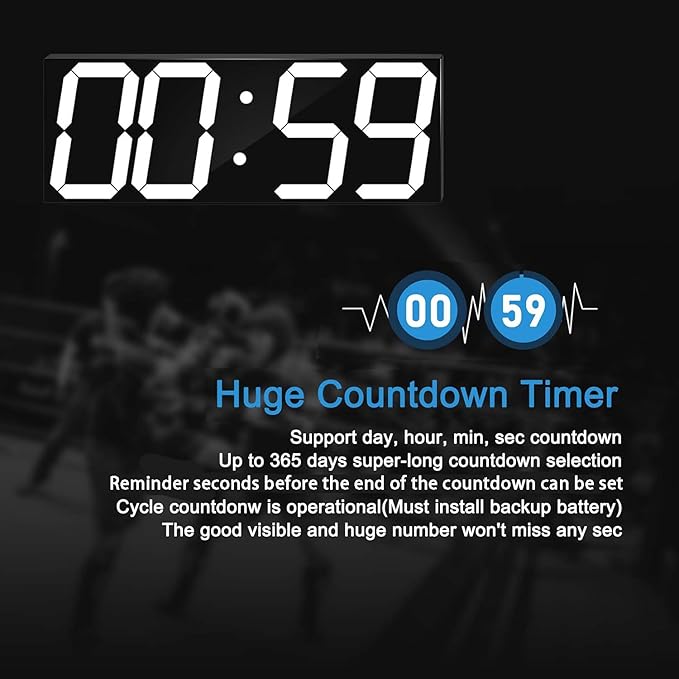 LED Large Digital Wall Clock, Oversize Wall Clock - Image 4