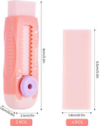 M&G 2+4 Pack Rubber Erasers Sliding Retractable Eraser, 2 Pack Cute Erasers - Image 3