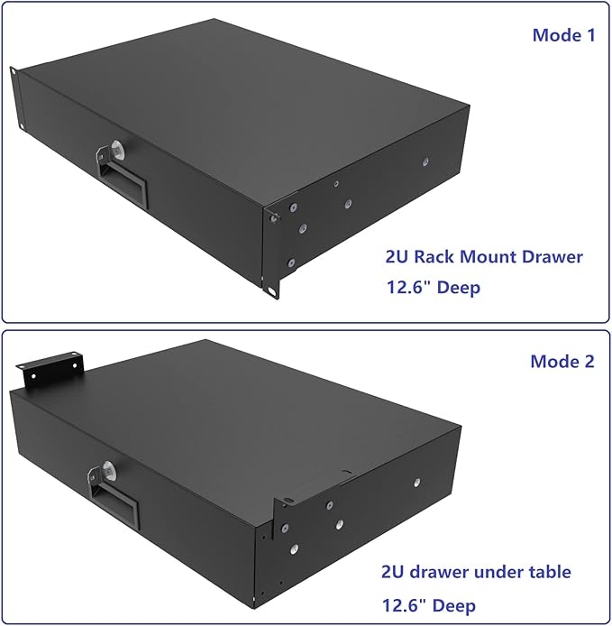 QiaoYoubang 2U Server Cabinet Case 19 Inch Rack Mount Lockable Drawer - Image 4