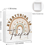 Office Wooden Block Sign Everything Is Mess 5x5x1 INCH Sign, Dark Humor Decor - Image 2