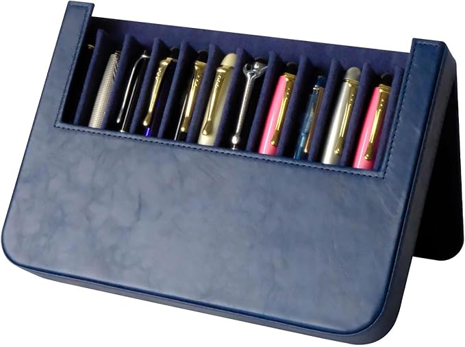 MIVLXLX PU Leather 12 Fountain Pen/Pencil Tray Case Organizer, Fashion Design - Image 8