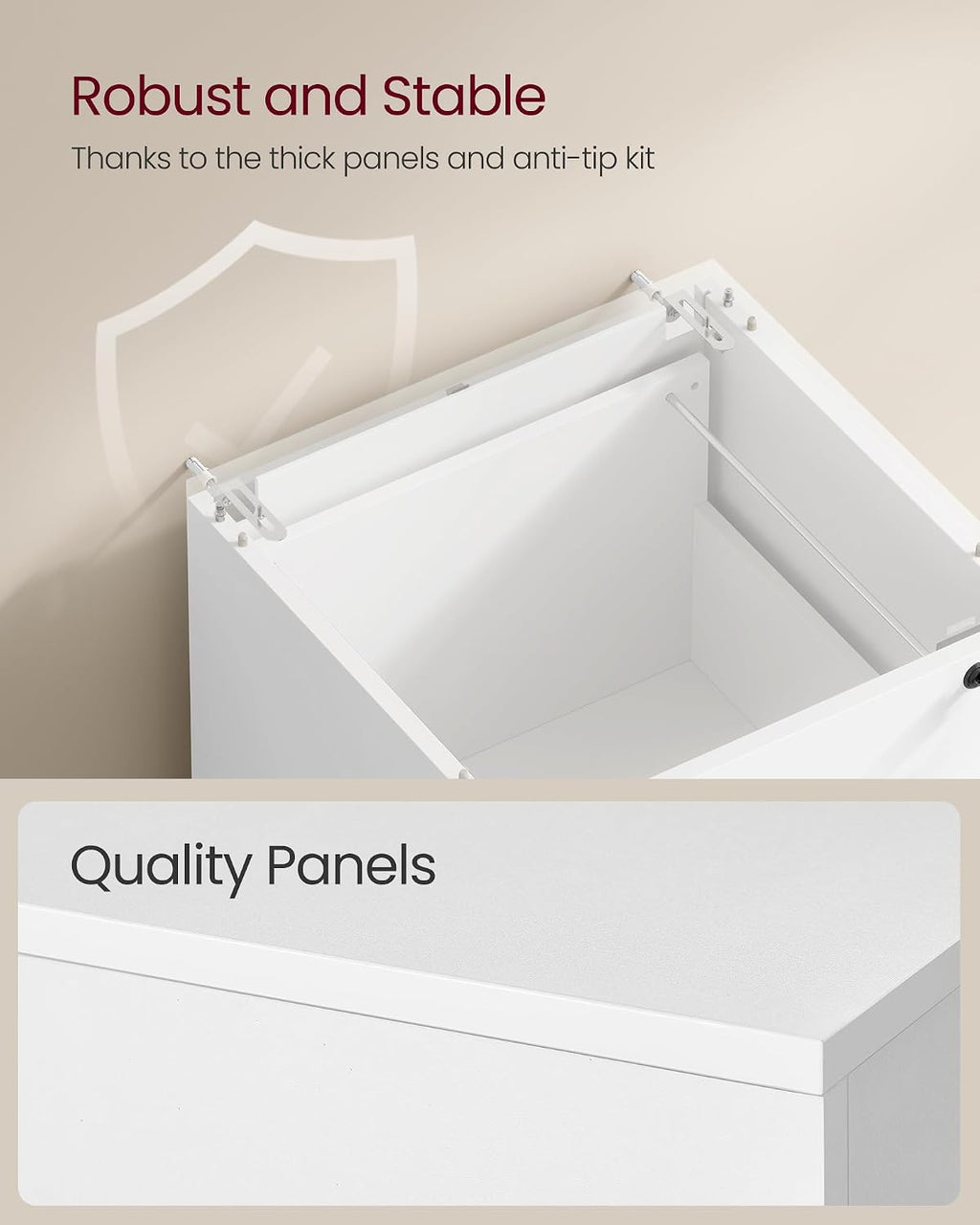 vasagle 3 drawer file cabinet with locks, for, package contents